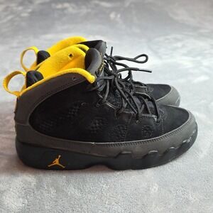 Air Jordan 9 Retro (GS)‎ Dark Charcoal University Gold 401811 070 Sz 1Y